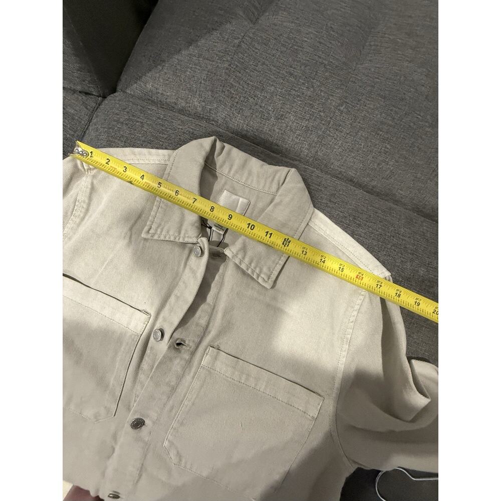 Unisex Industry Republic Clothing Taupe Denim Jacket Button Up Cotton Utility S - Picture 6 of 9